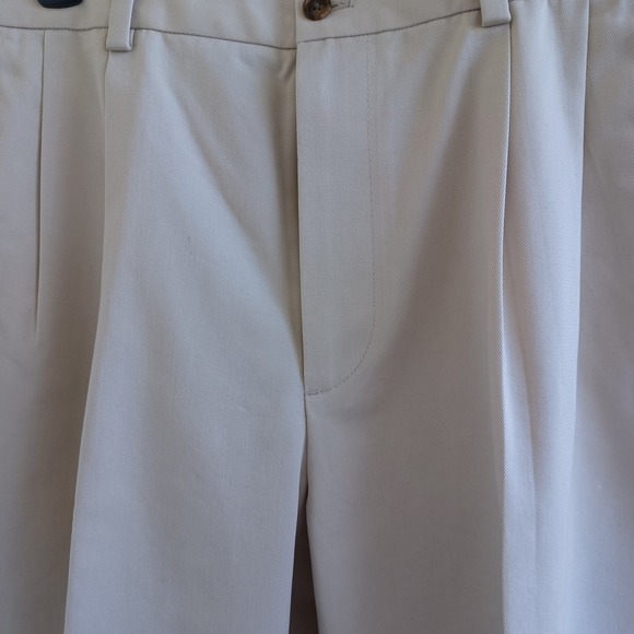 Brooks Brothers 346 Men's Khaki Cotton Pleated Dress Pants Size 35x32 - Picture 7 of 7